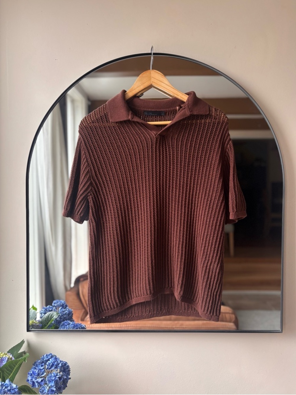 OAK + FORT | knit v neck polo | size xs